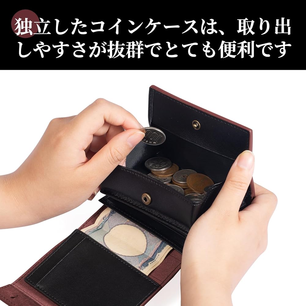 ✨二つ折り財布 メンズ ミニ財布 レディース イタリアン レザー✨プエブロ革 Amazon | [IrideScent] 二つ折り財布 メンズ 2つ折り 箱型の小銭